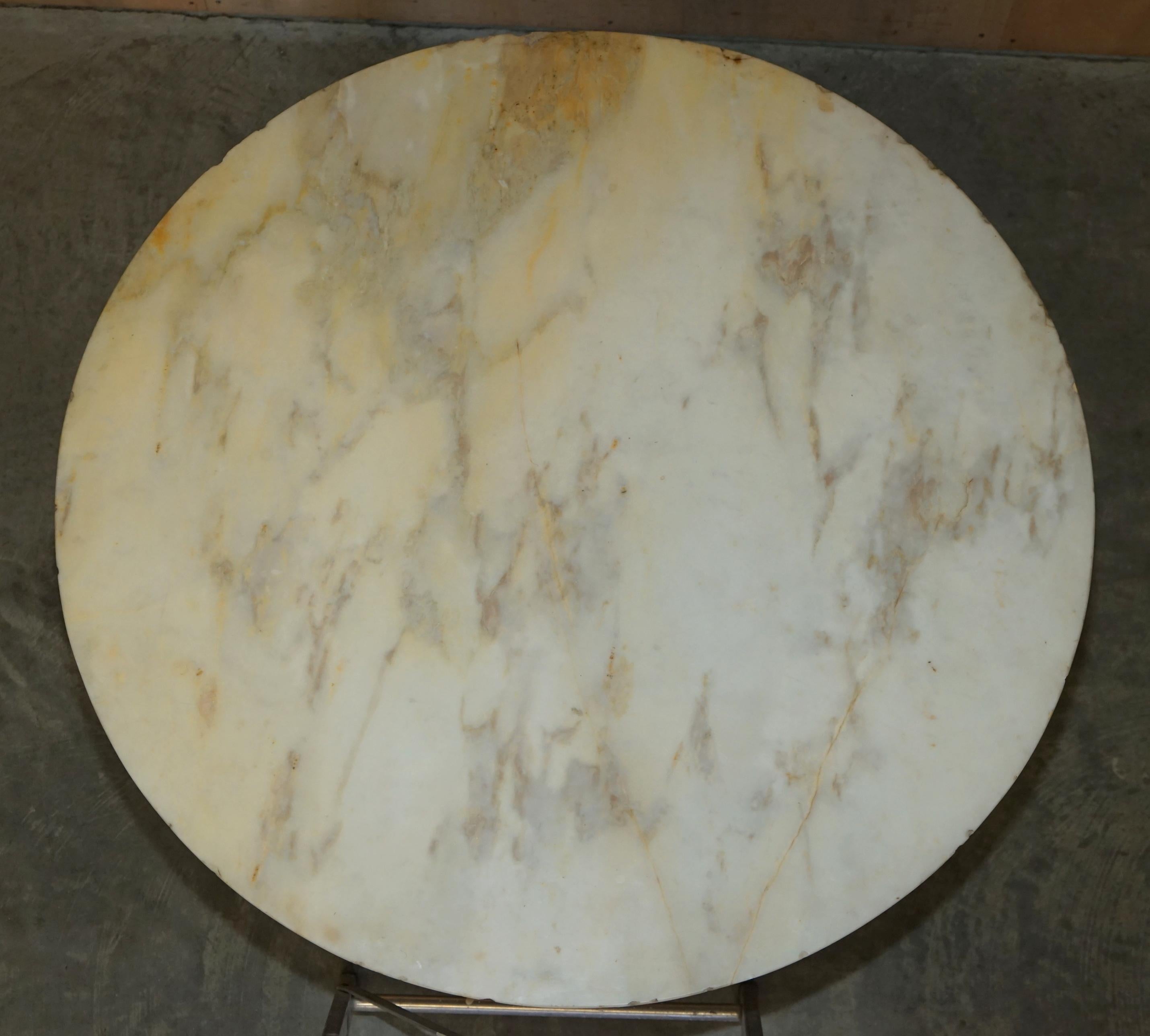 Important 19th Century Gilt Brass Dolphin Italian Carrara Marble Centre Table For Sale 6