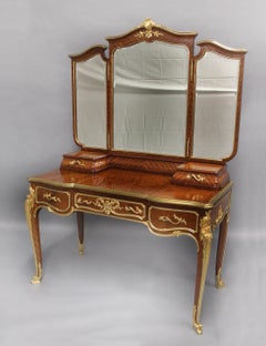 Wichtiger Frisiertisch aus vergoldeter Bronze des 19. Jahrhunderts von Haentges Freres