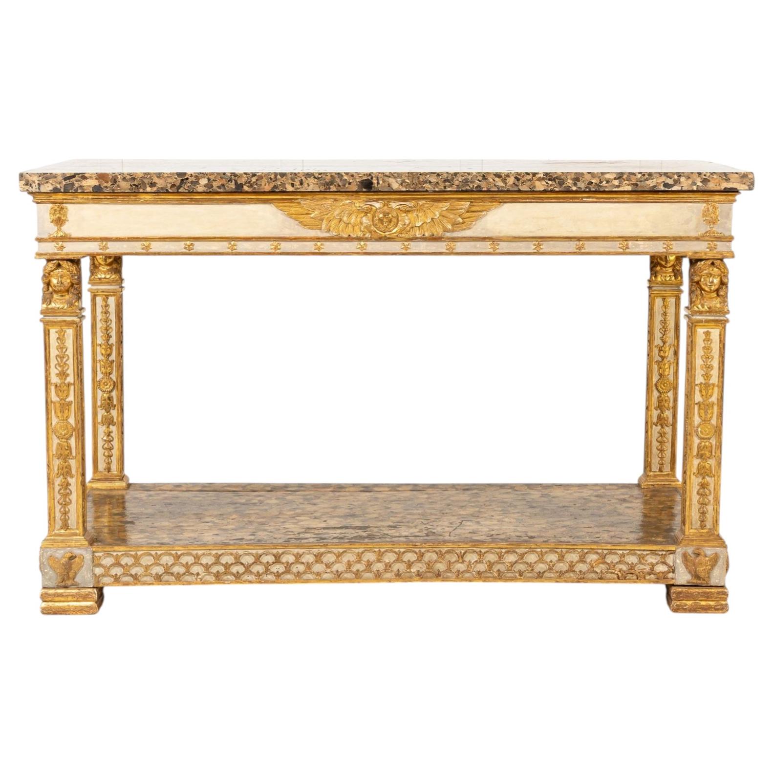 Important 19th Century Italian Console Table