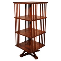 Important 19th Century Oak Revolving Bookcase