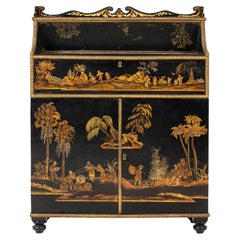 Antique Important 19th Century Regency Period Japanned Side Cabinet