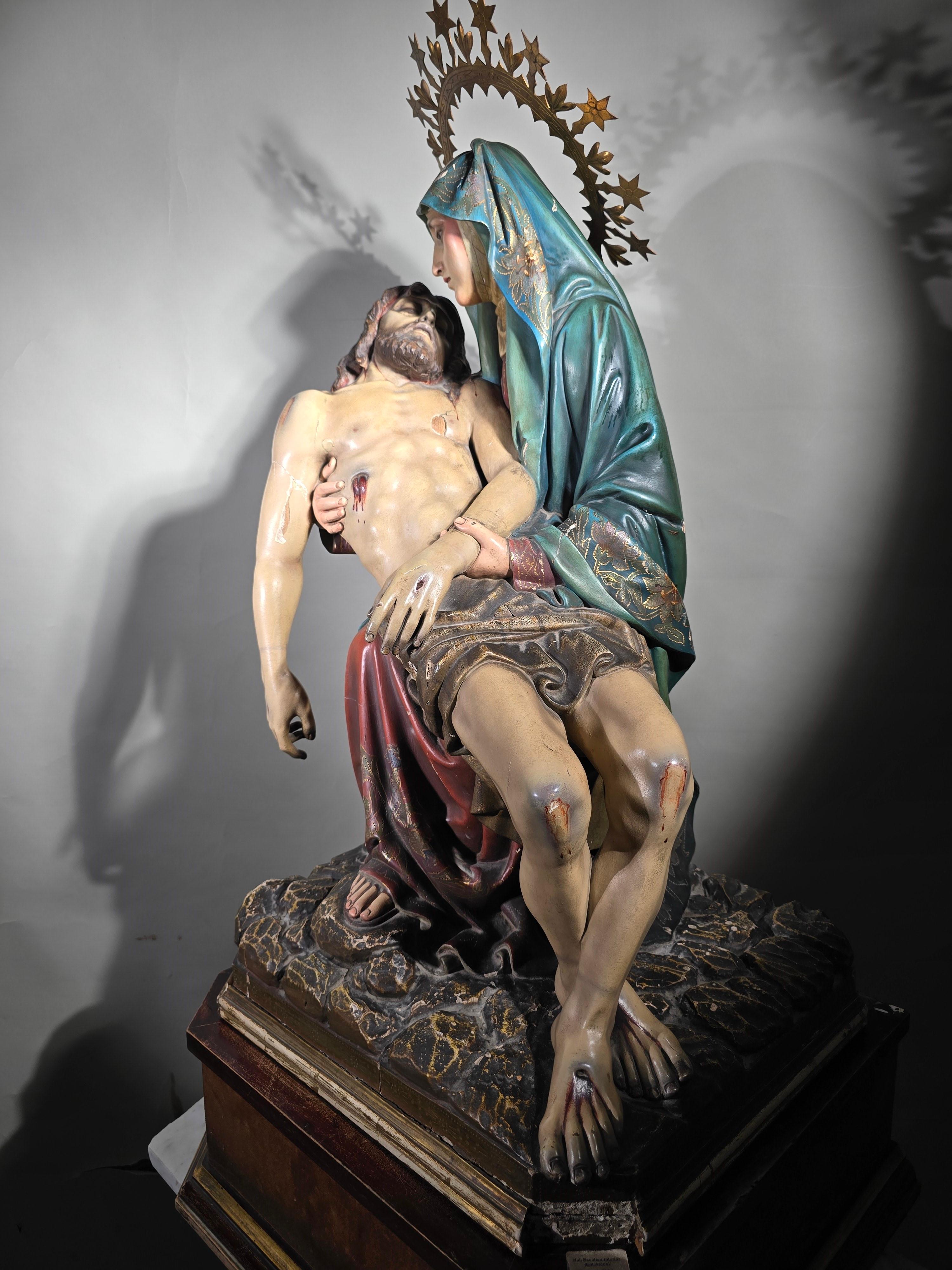 Important 19th Century Sculpture: The Pieta For Sale 11