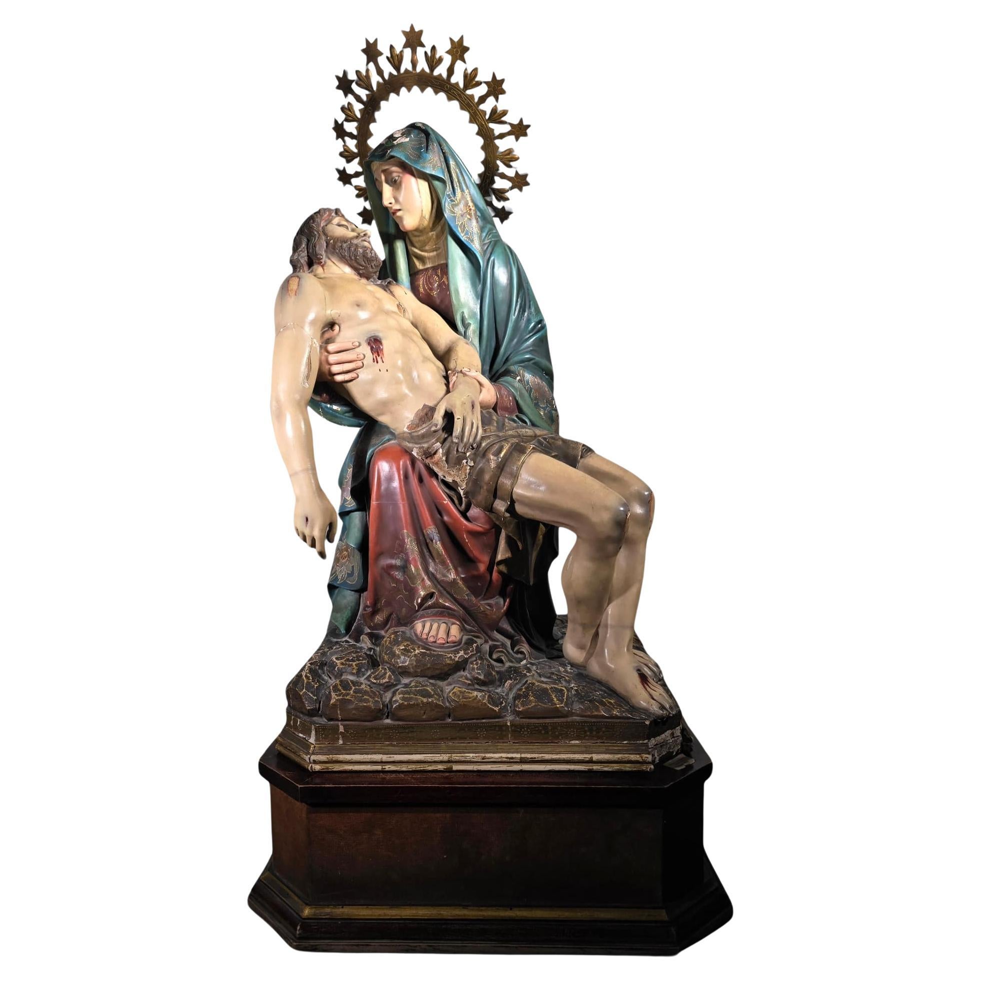 Important 19th Century Sculpture: The Pieta For Sale