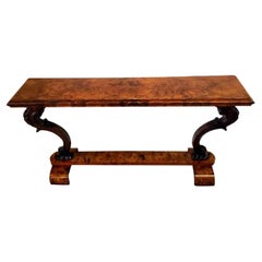 Antique Important 19th Century Venetian Burl Walnut Low Table