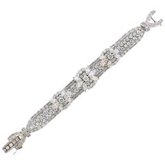 Vintage 1930s Important 25 Carat Diamond Platinum Bracelet