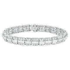 Wichtiges 3reihiges Diamantarmband 12 Karat 18K Weißgold