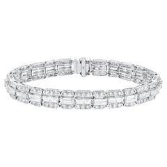 Wichtiges 3reihiges Diamantarmband 12 Karat 18K Weißgold