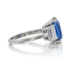 Important 6.15Ct Unheated Kashmir Sapphire Ring AGL SSEF Gubelin Bulgari Signed