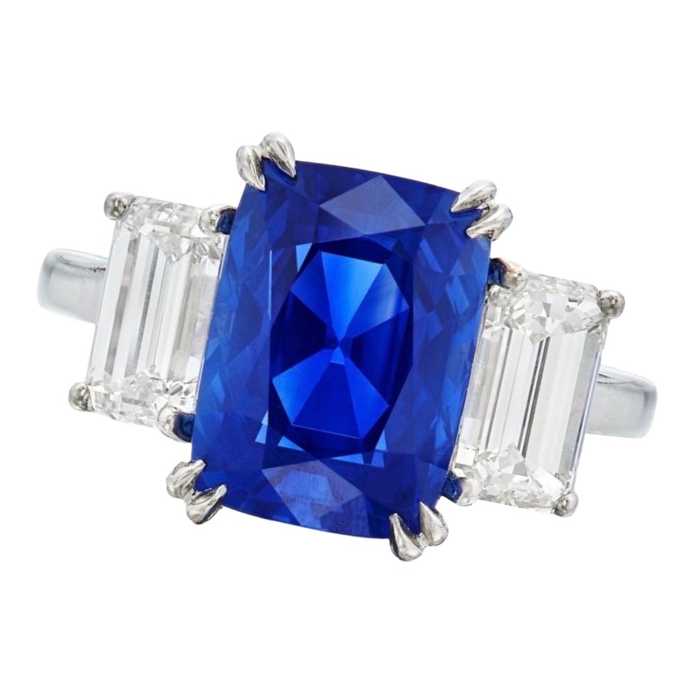 Wichtig 6.15Ct Unerhitzter Kaschmir Saphir Ring AGL SSEF Gubelin Bulgari Signiert