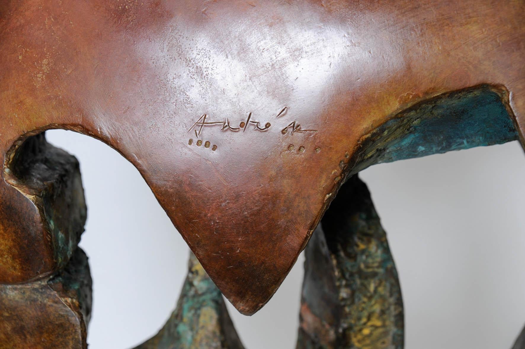 Important Abstract Bronze Sculpture Signed by Constantin andreou In Good Condition In Bois-Colombes, FR