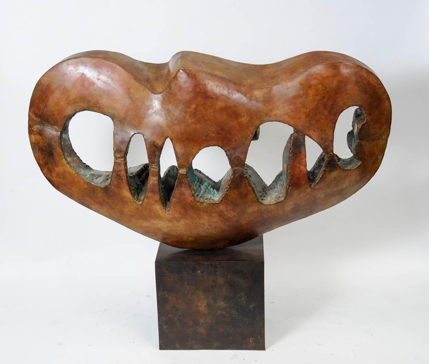 Important Abstract Bronze Sculpture Signed by Constantin andreou 1