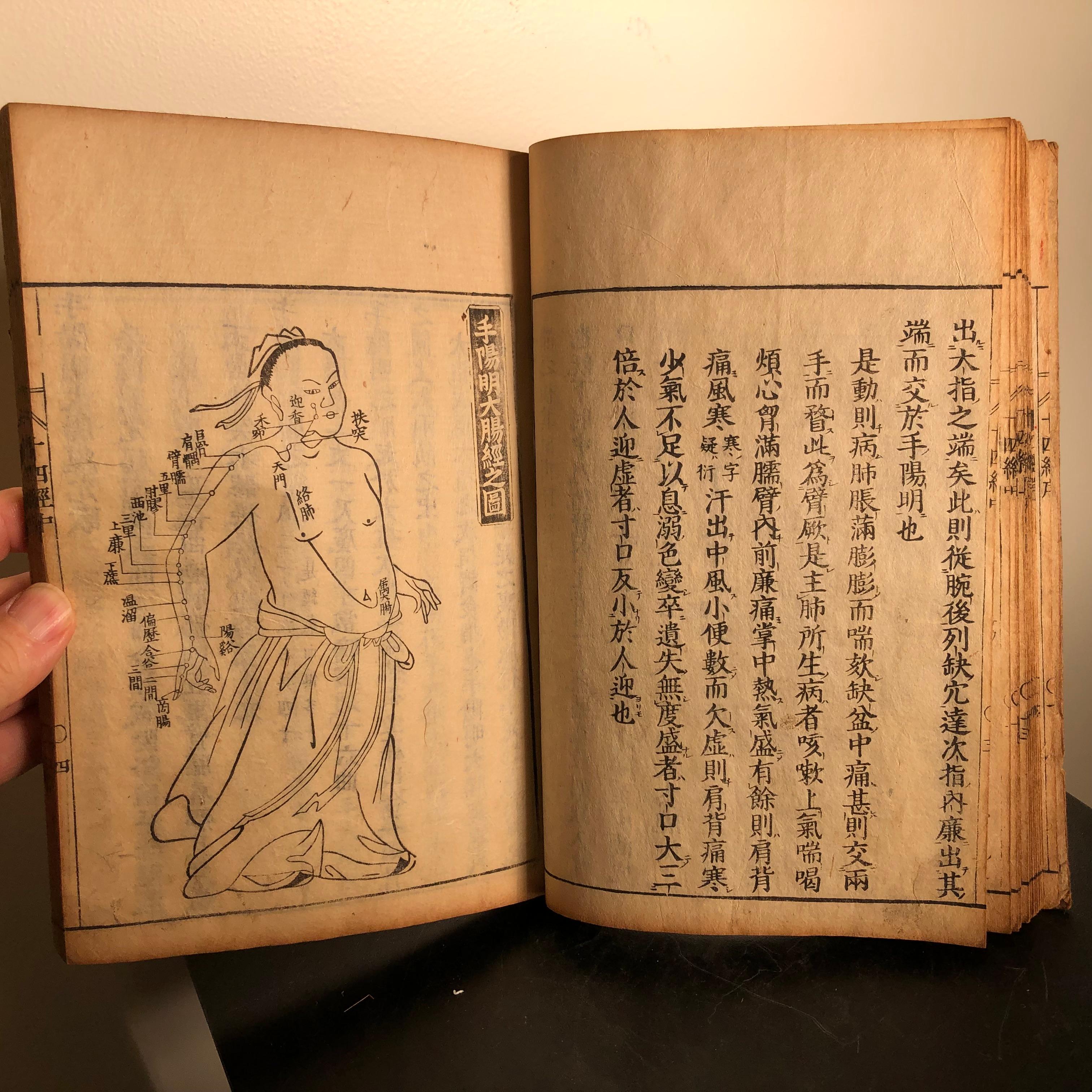 Important Acupuncture Japanese Antique Woodblock Guide Book, 19th Century Prints 12