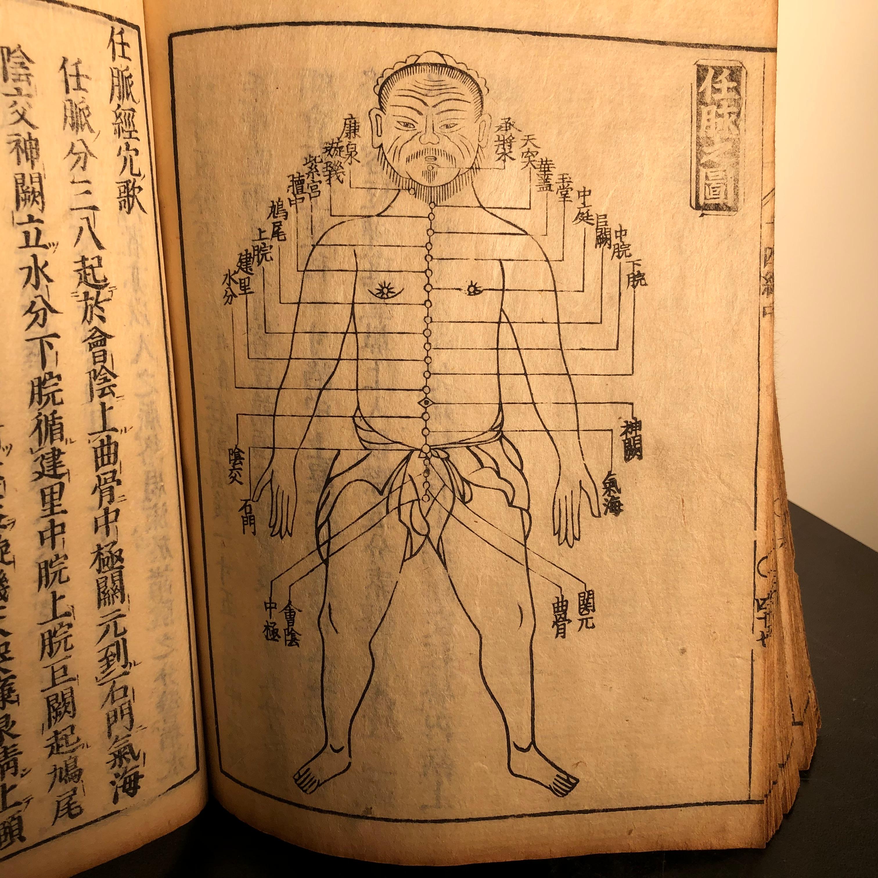 Important Acupuncture Japanese Antique Woodblock Guide Book, 19th Century Prints 1