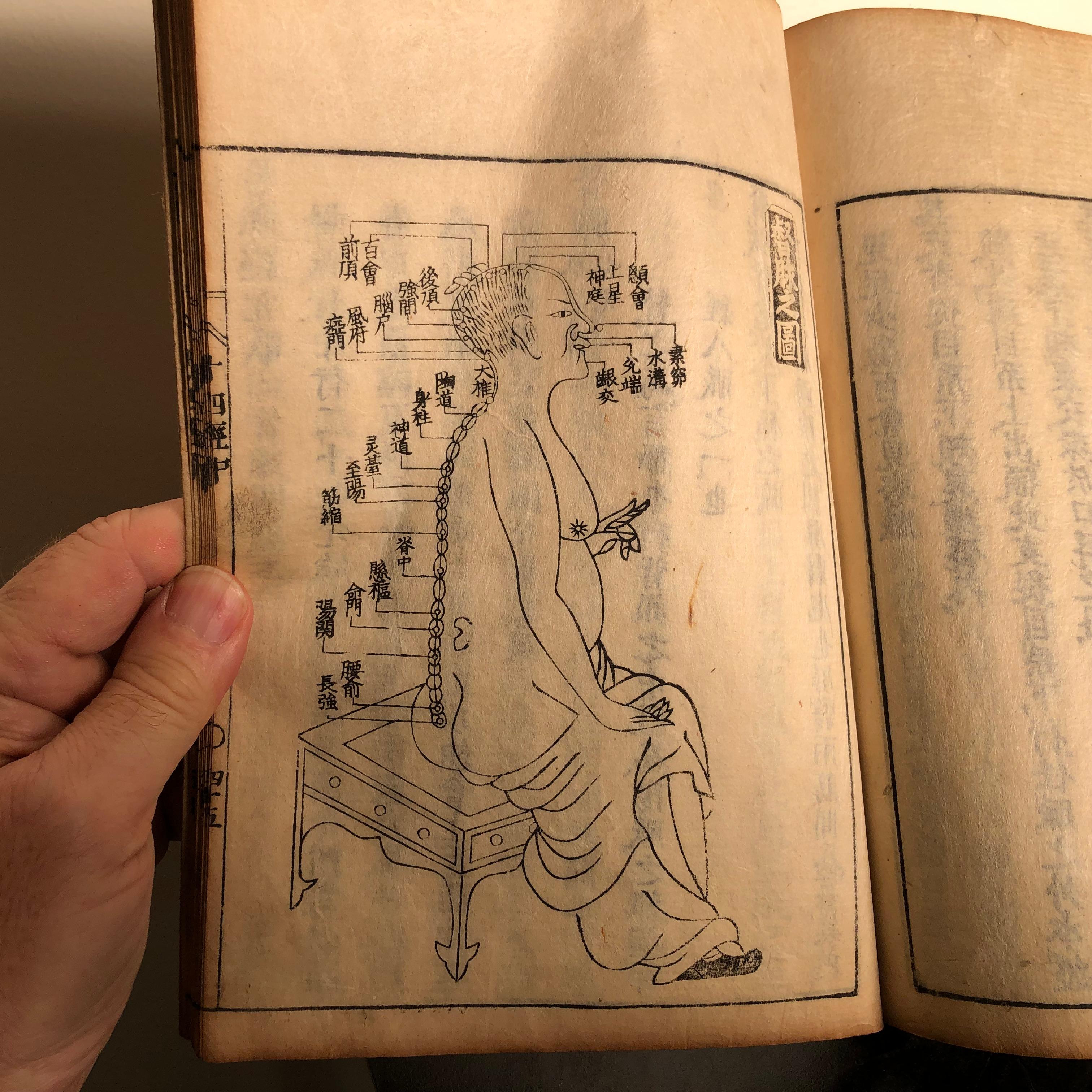 Important Acupuncture Japanese Antique Woodblock Guide Book, 19th Century Prints 2