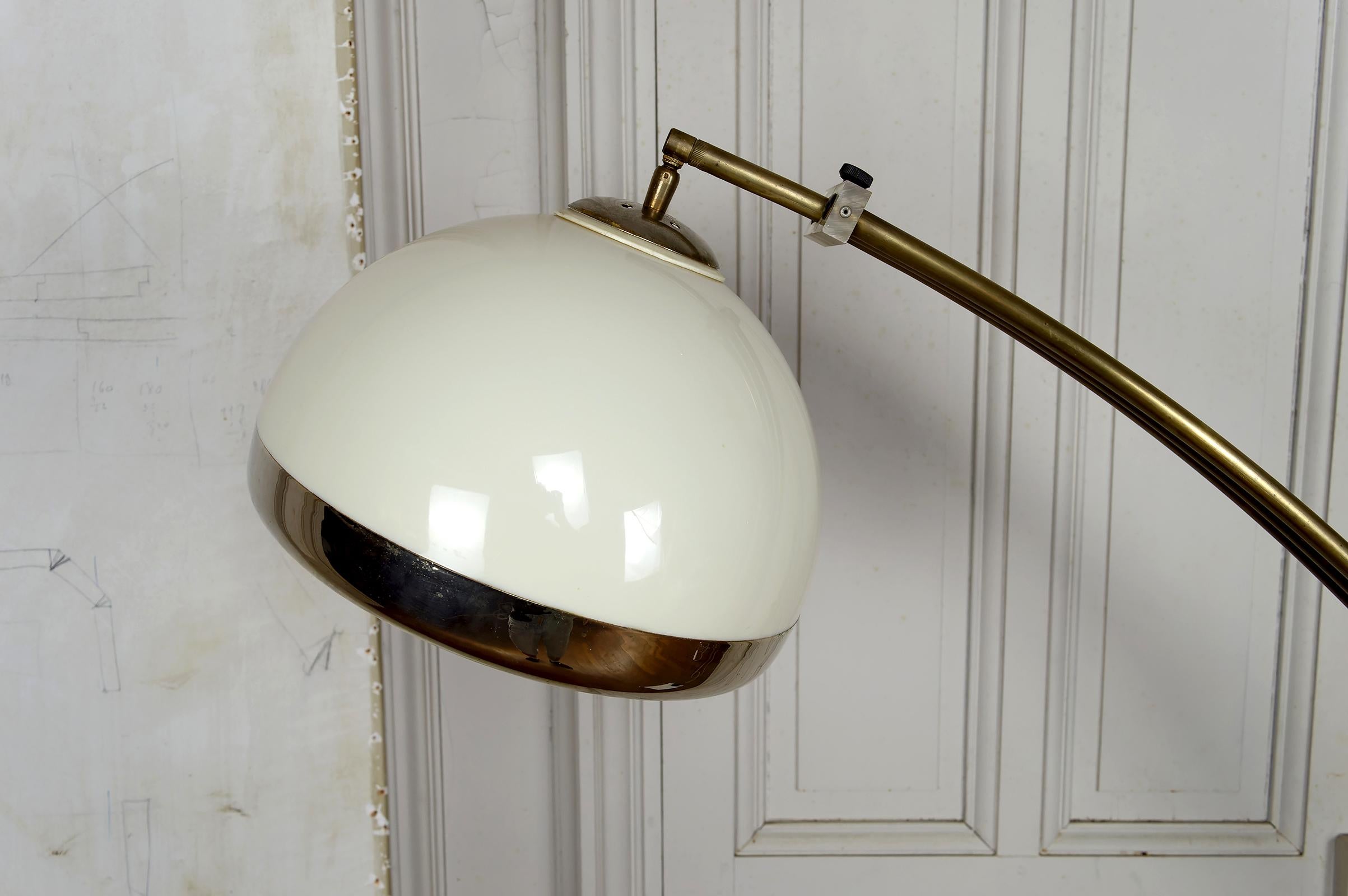 Important Adjustable Arc Floor Lamp on Marble Base, Italy, Circa 1970 For Sale 5