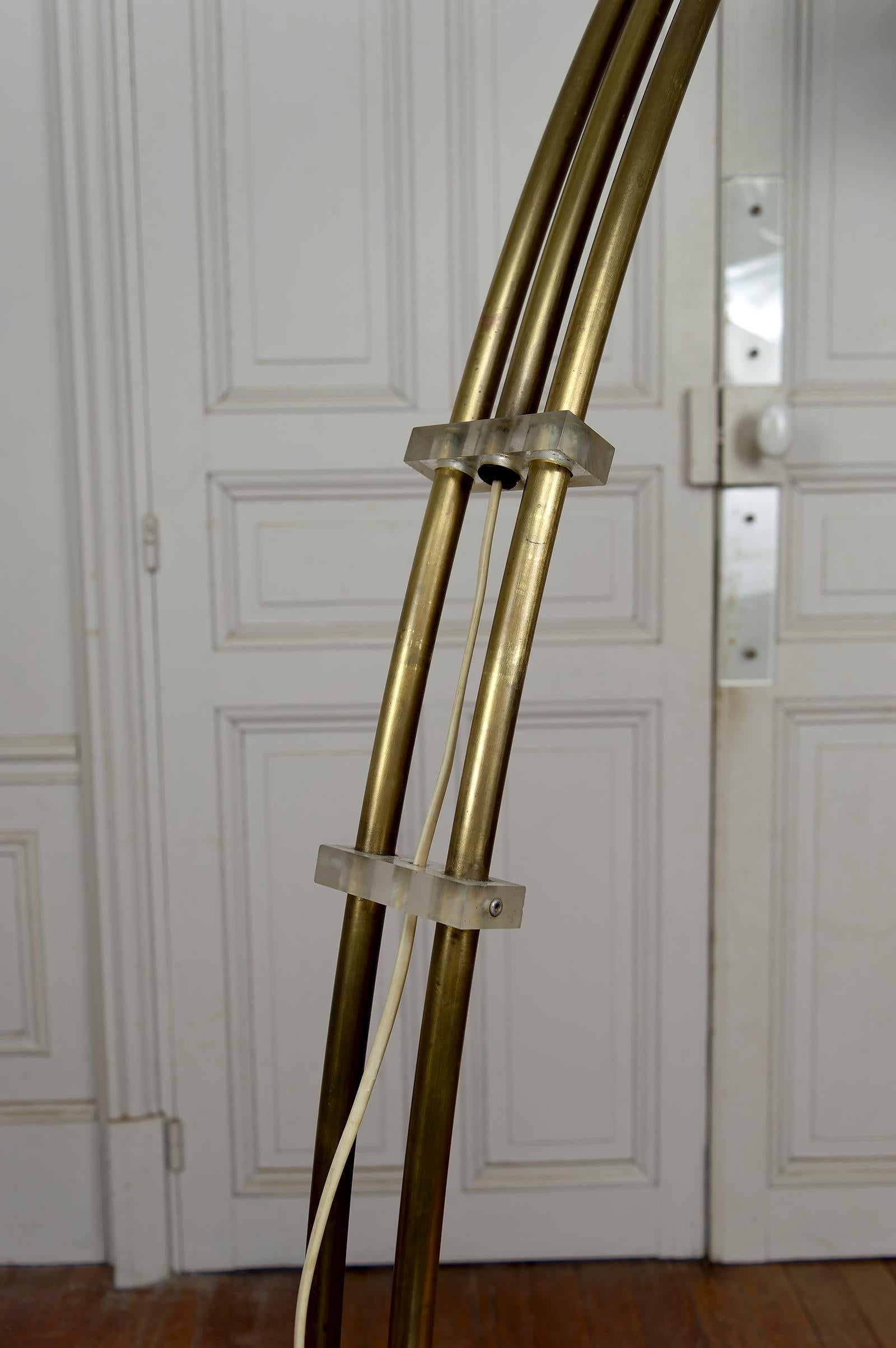 Important Adjustable Arc Floor Lamp on Marble Base, Italy, Circa 1970 For Sale 10