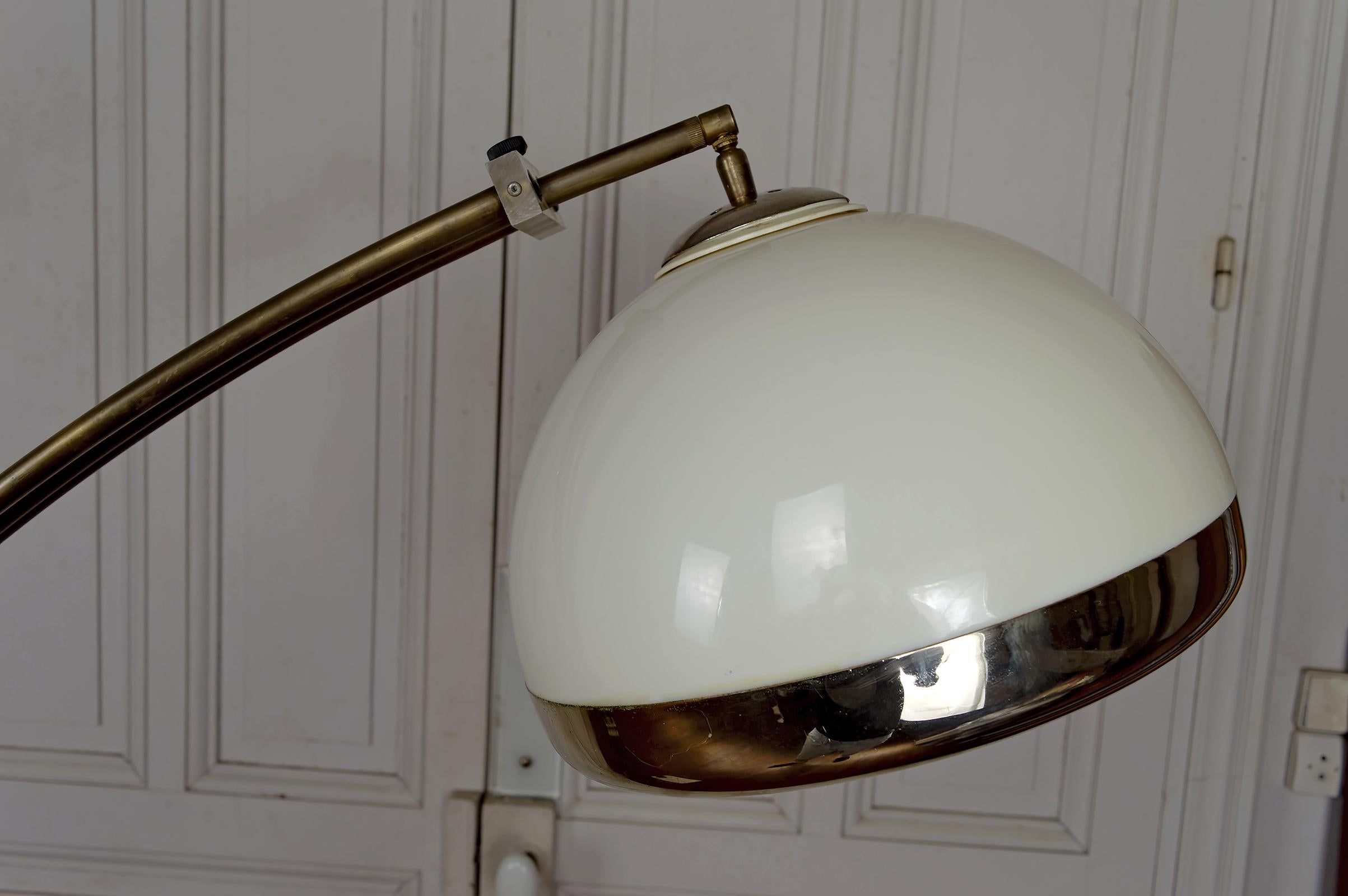 Important Adjustable Arc Floor Lamp on Marble Base, Italy, Circa 1970 For Sale 13