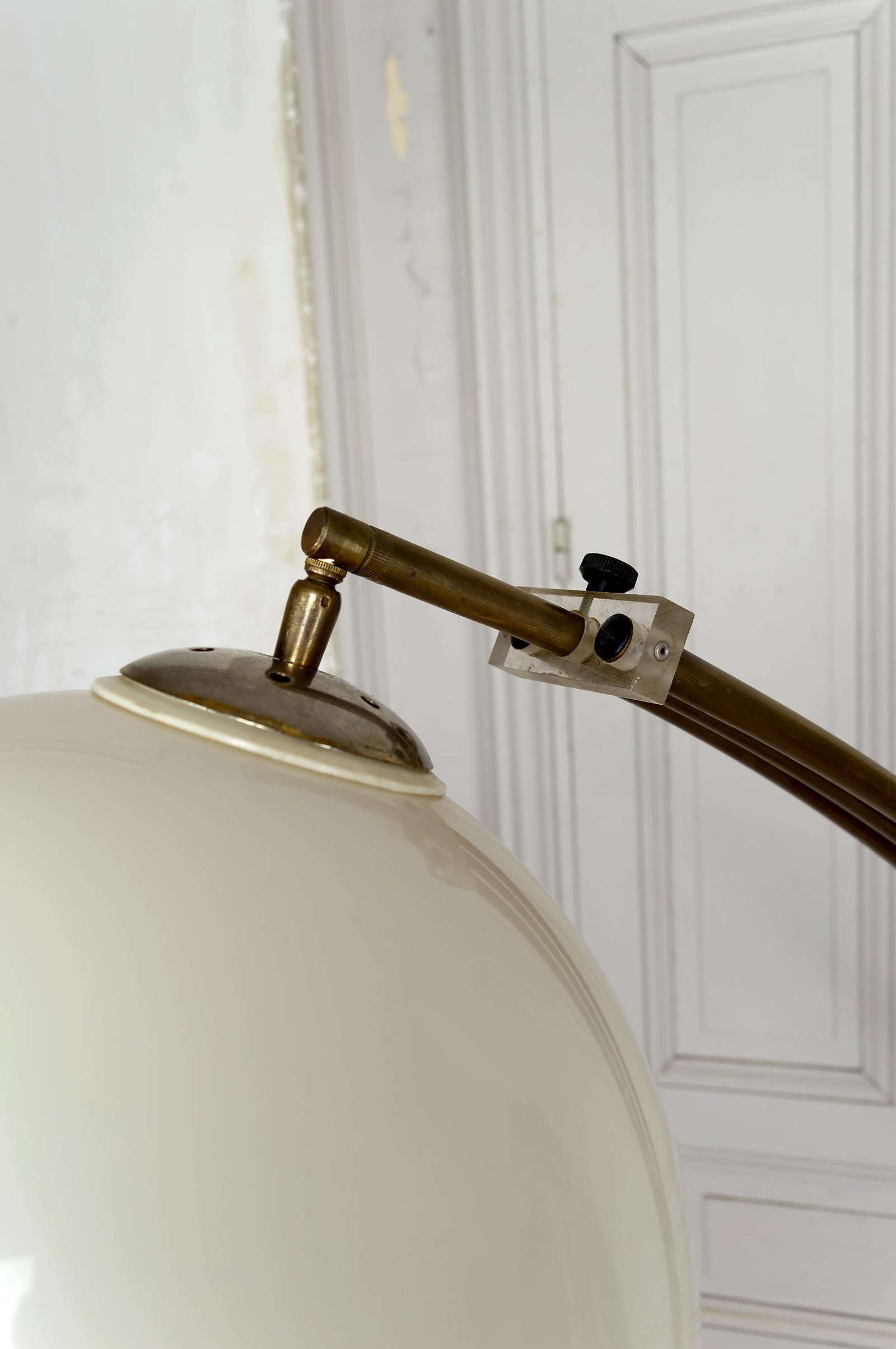 Important Adjustable Arc Floor Lamp on Marble Base, Italy, Circa 1970 For Sale 2