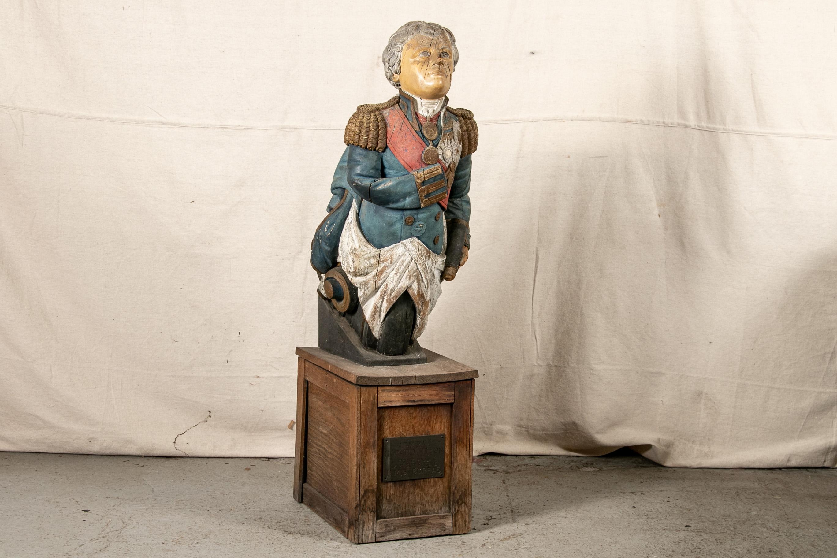 Admiral Horatio Nelson 19th Century English Ship's Figurehead- Ex H.M.S. Bo 4