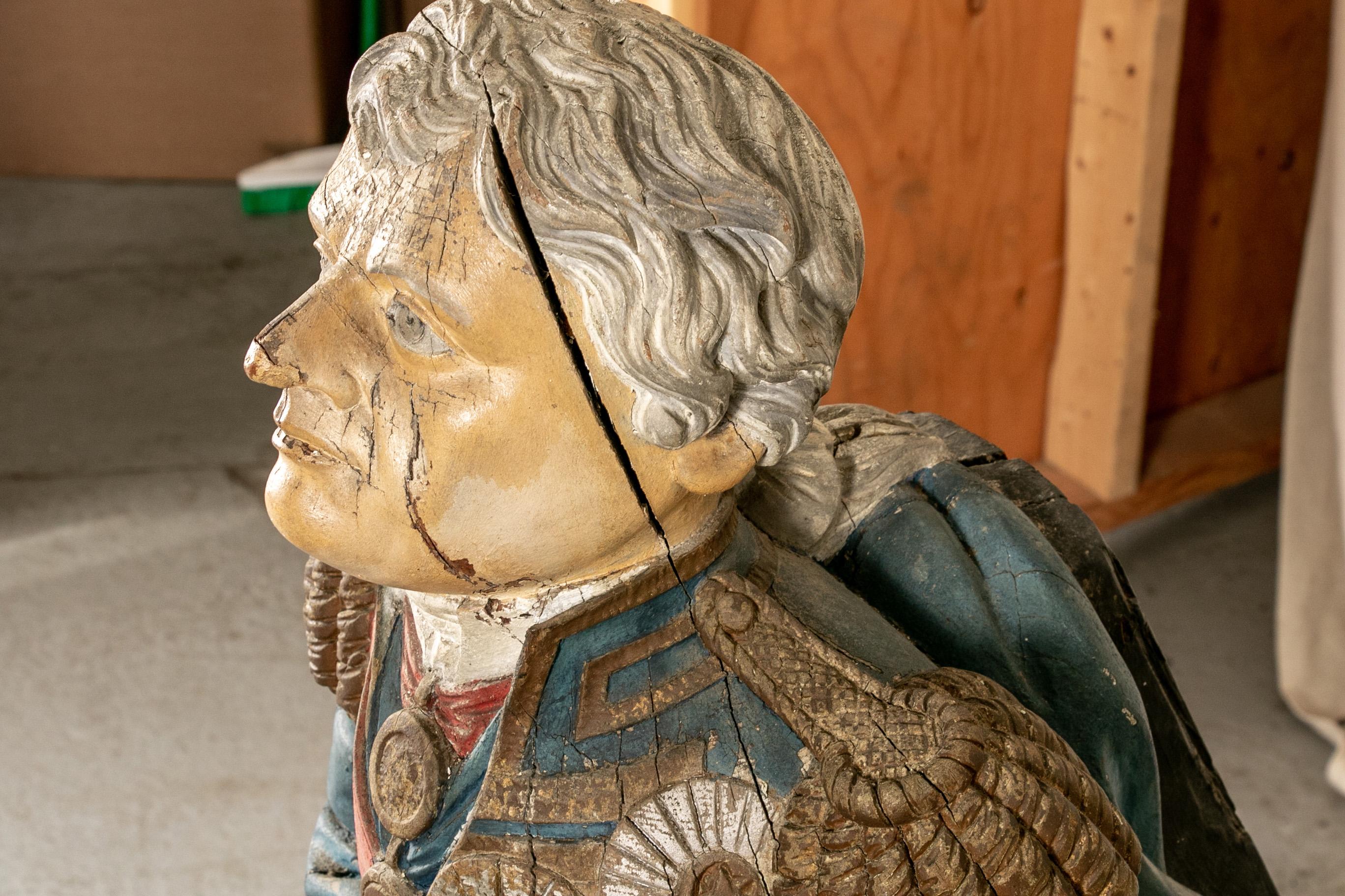 Admiral Horatio Nelson 19th Century English Ship's Figurehead- Ex H.M.S. Bo 9