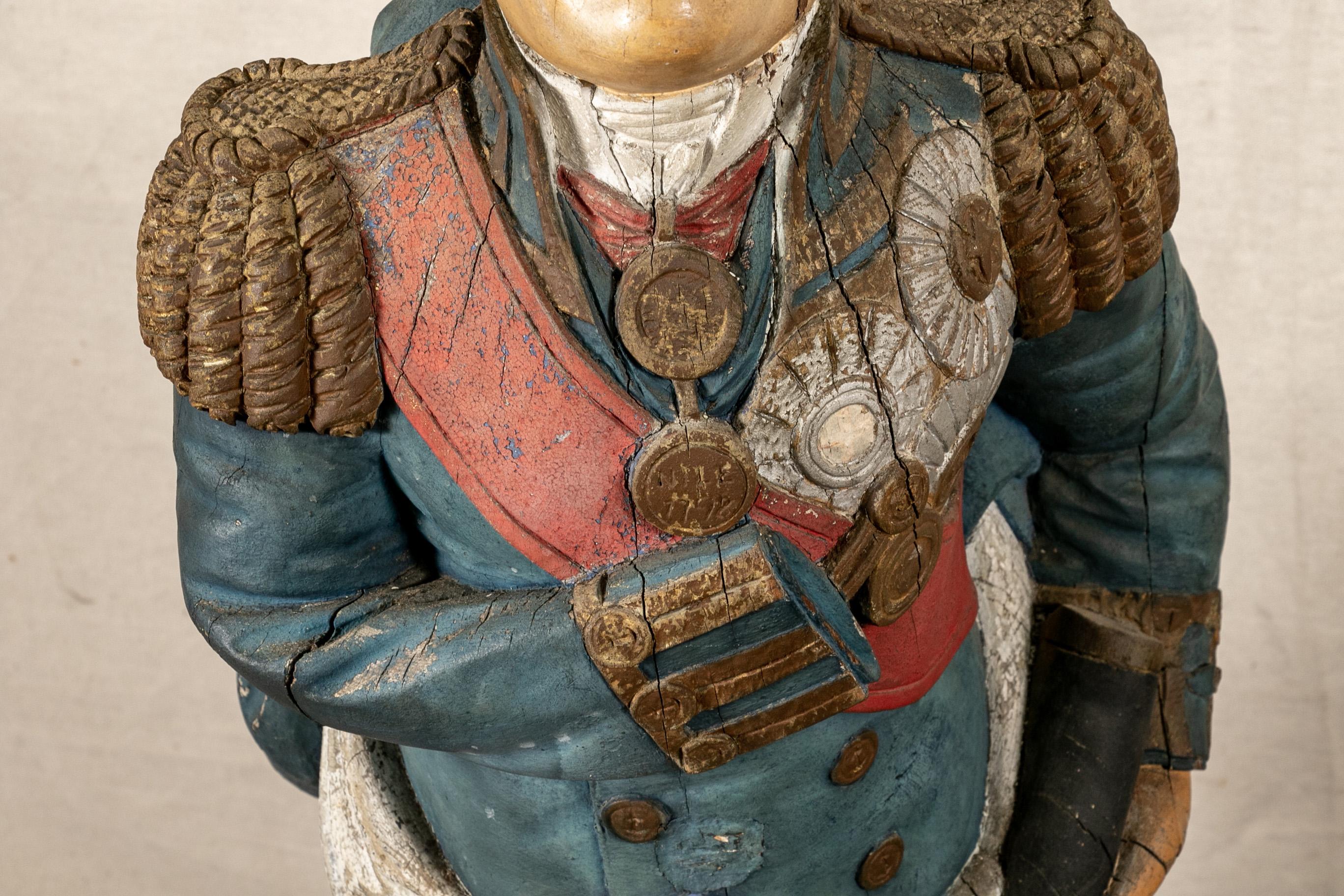 Admiral Horatio Nelson 19th Century English Ship's Figurehead- Ex H.M.S. Bo In Good Condition In Bridgeport, CT