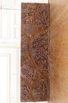 Important African Monoxyle Carved Panel, Bamoun Bas-Relief, Cameroon, Circa 1960