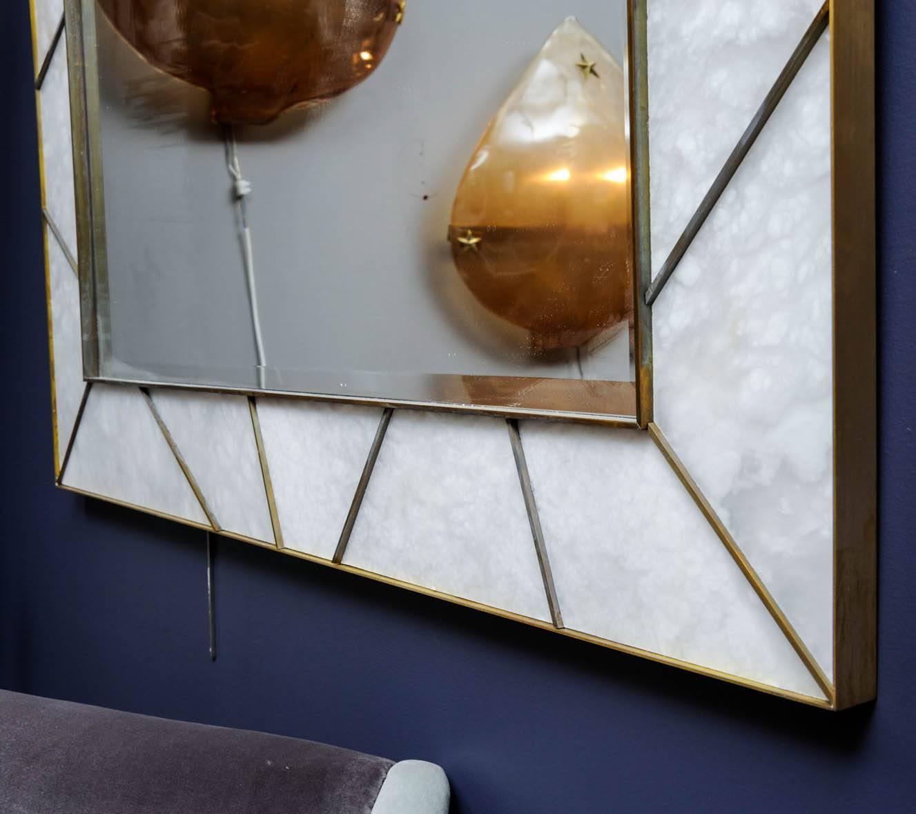 Alabaster Framed Mirror In Excellent Condition In Saint-Ouen (PARIS), FR
