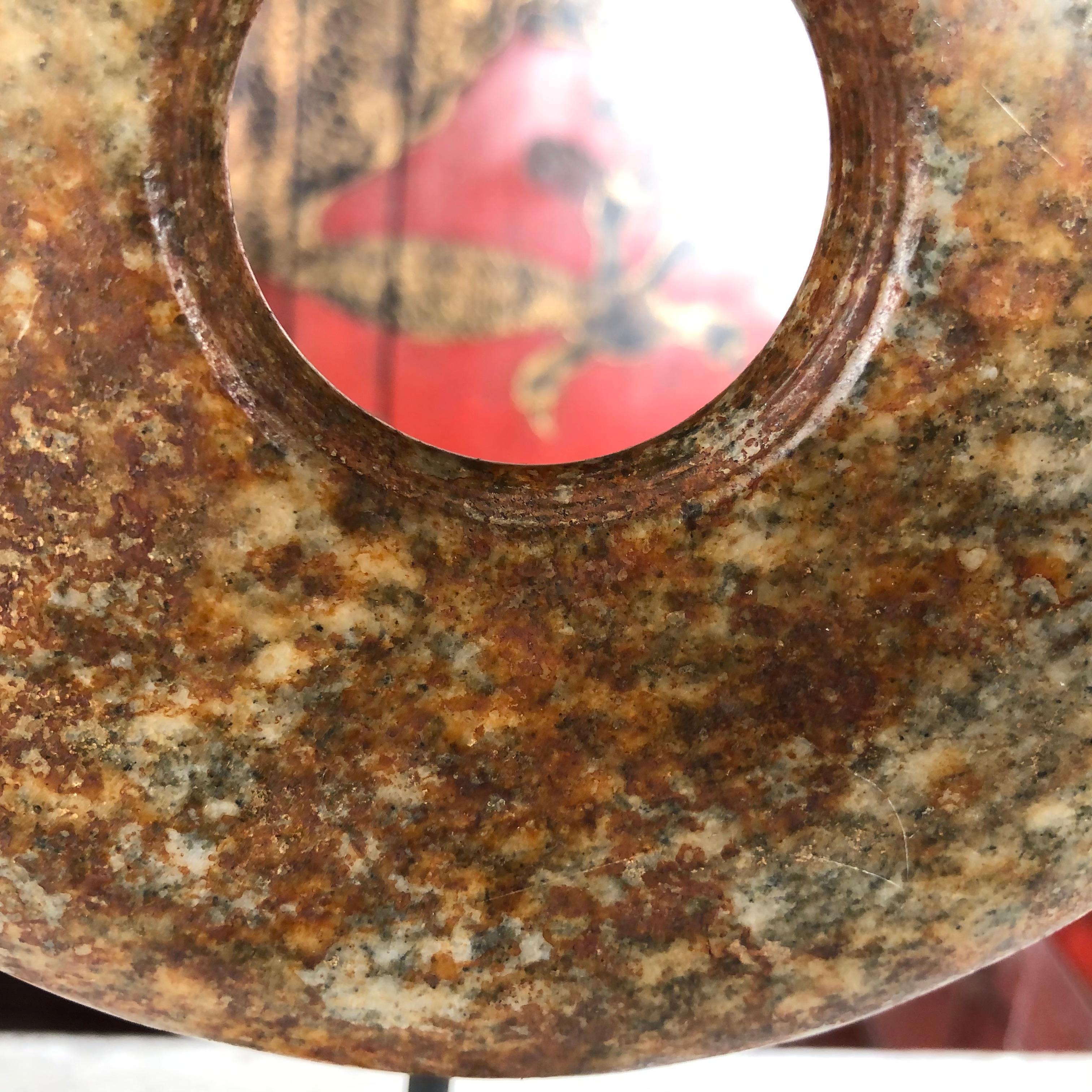 Important Ancient Chinese Heavenly Jade Bi Disc with Letter of Authenticity 1