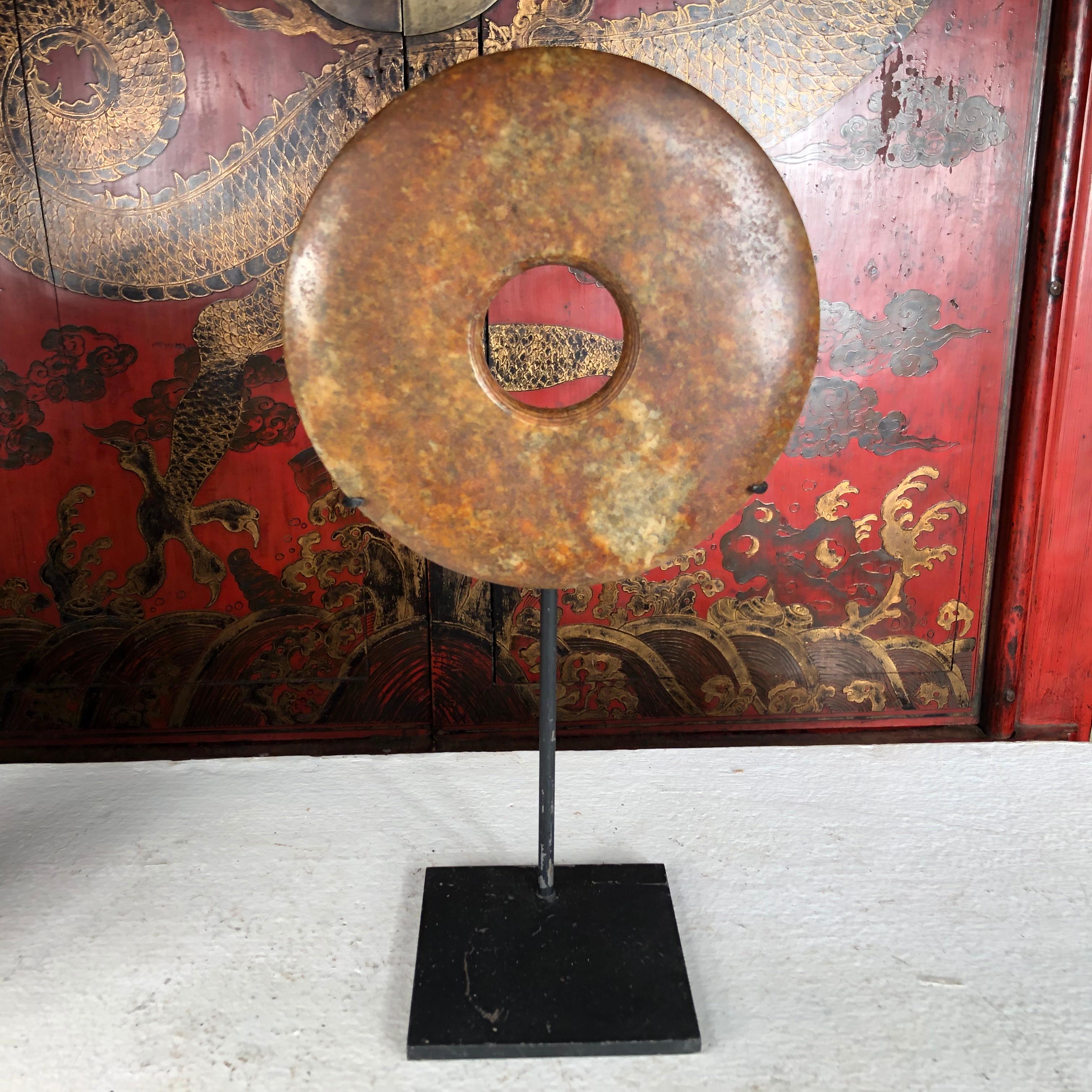 Important Ancient Chinese Heavenly Jade Bi Disc with Letter of Authenticity 3