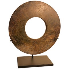 Important Ancient Chinese Heavenly Jade Bi Disc  with  Letter Of Authenticity