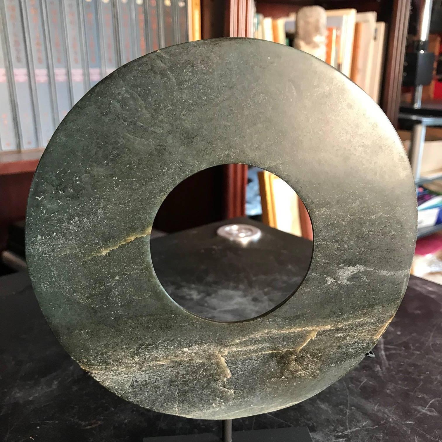 Hand-Crafted Important Ancient Chinese Heavenly Jade Bi Disc 