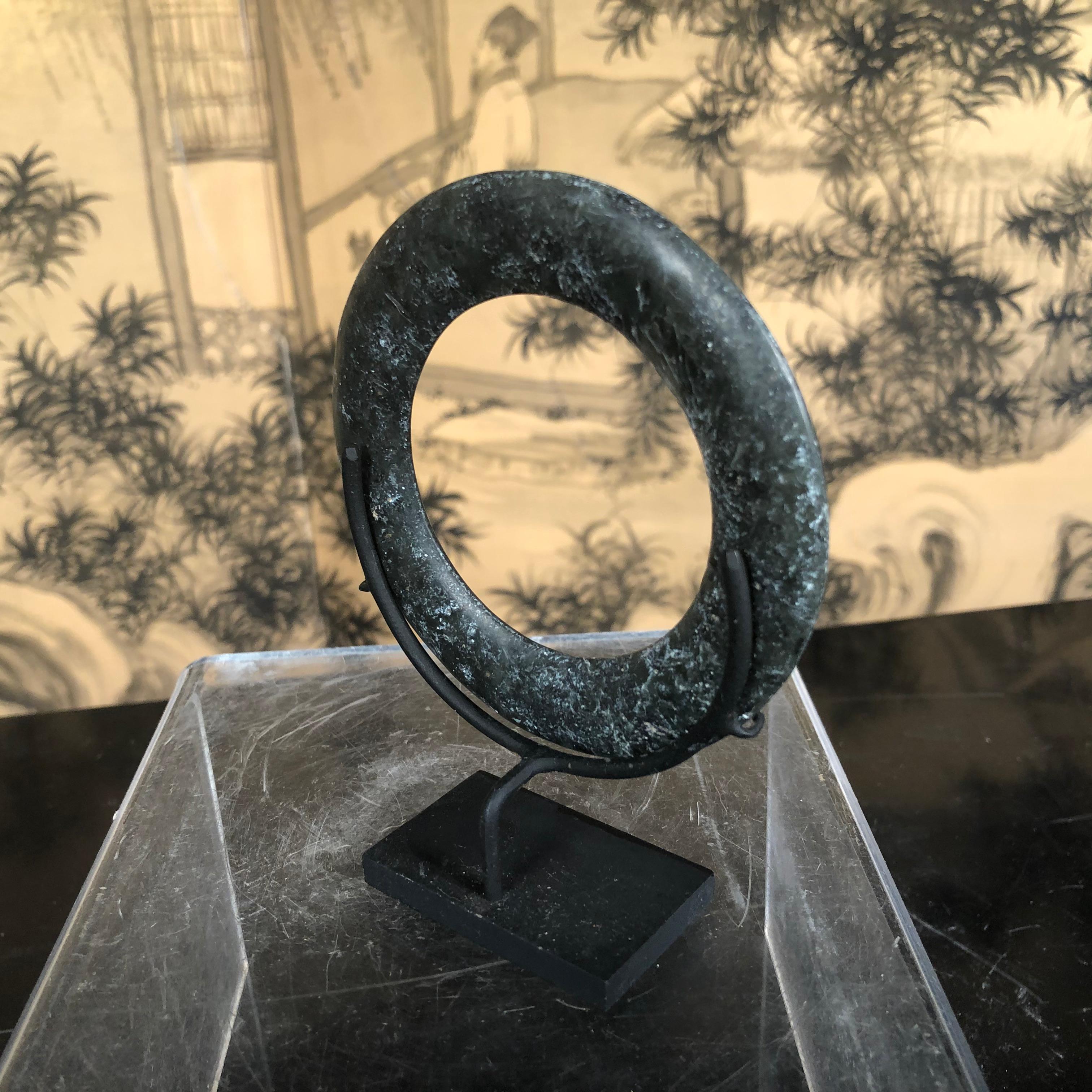 18th Century and Earlier Important Ancient Chinese Round Jade Ring Bi Disc, 2000 BCE