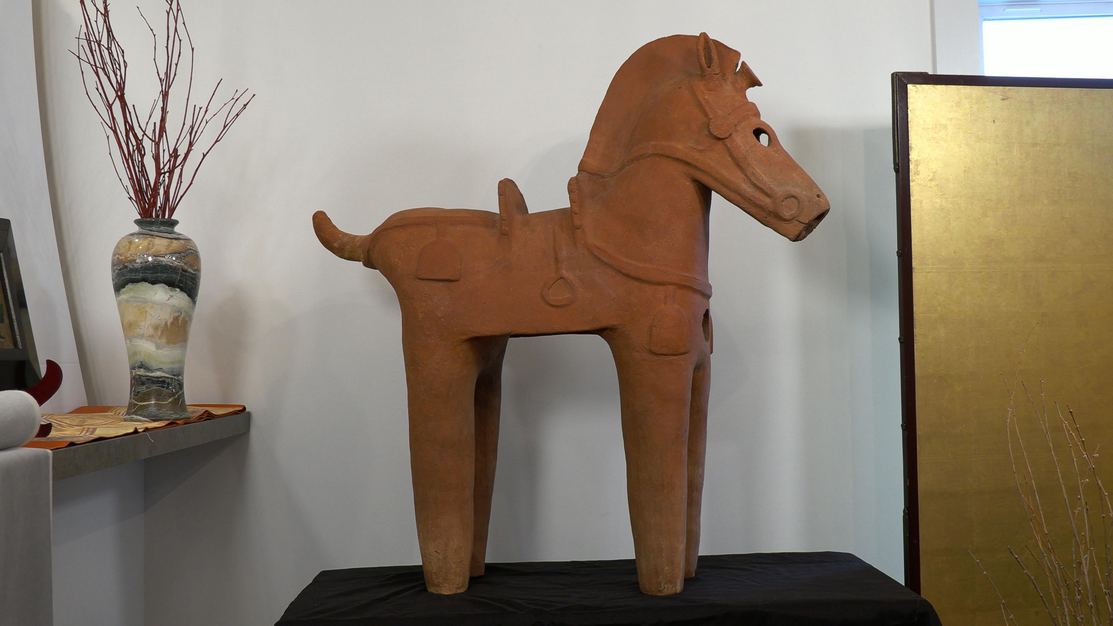 Large Ancient Japanese Tall  Elite Haniwa Horse,  593-710 AD 4
