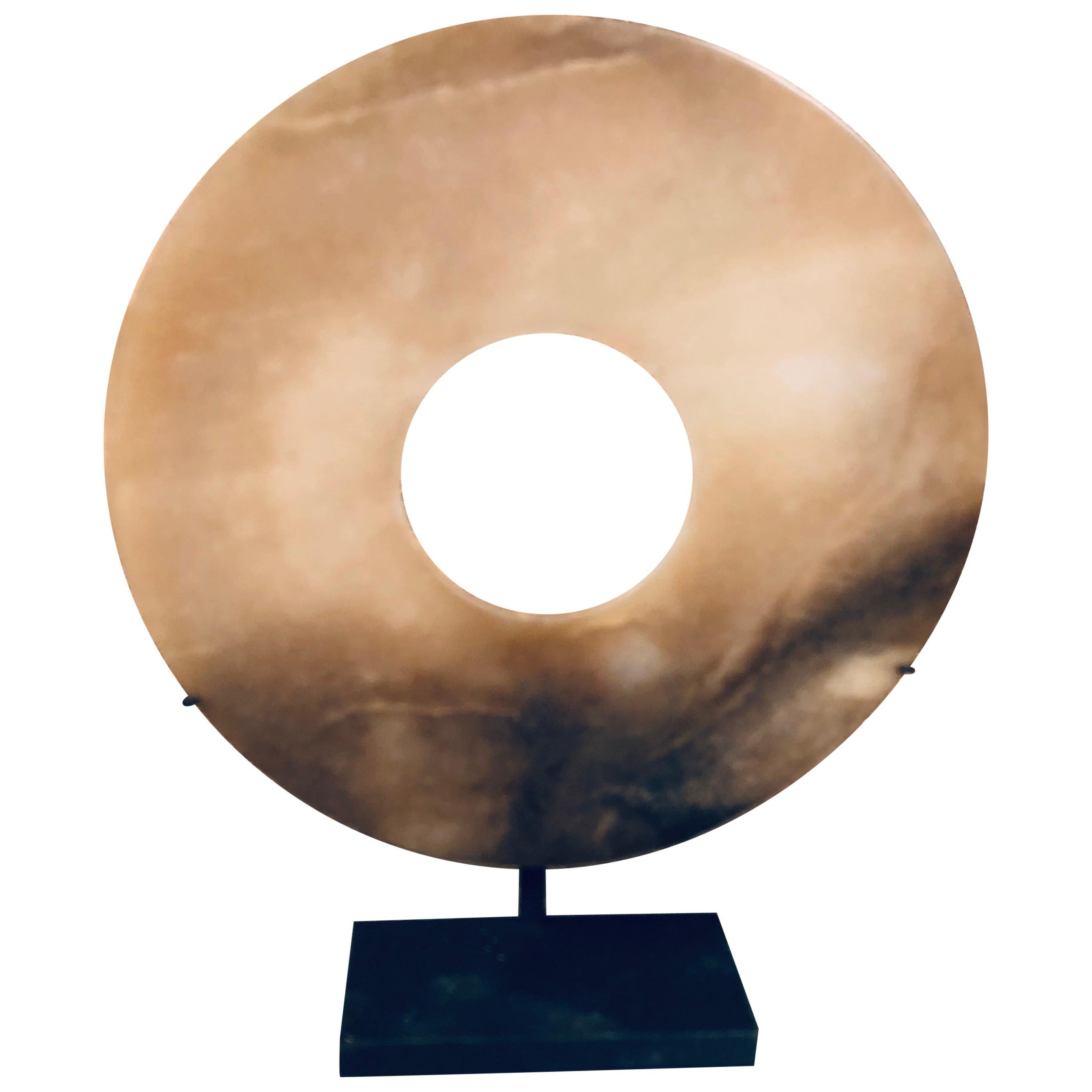 Important Ancient Superb Chinese Round Jade Bi Disc, 2000 BCE