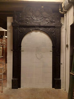 Important and Antique Portal Frame in Black Slate, 16th Century, Italy Genoa