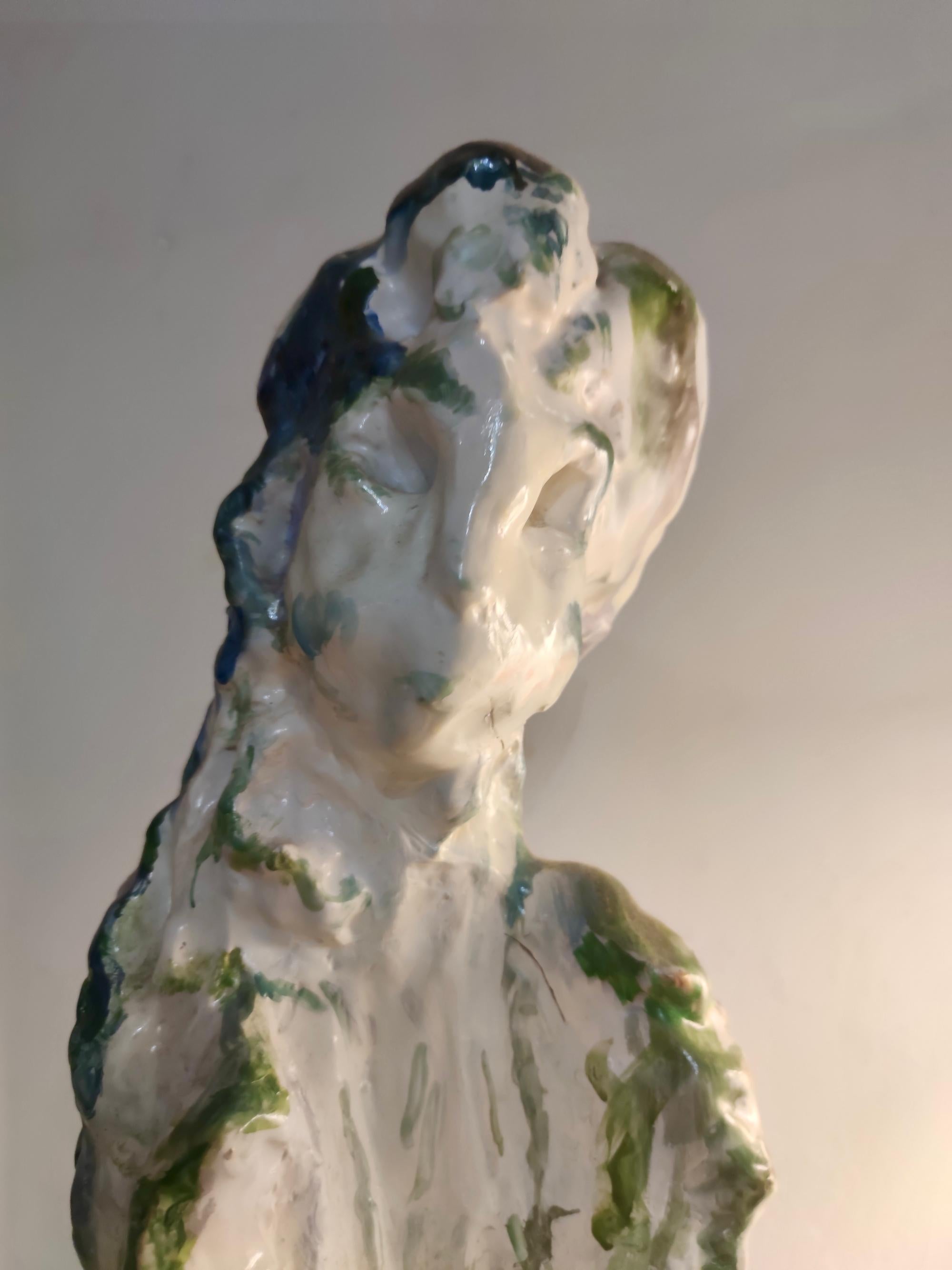 Wichtiges und elegantes Stück aus poliertem Steingut von Ernest Treccani, Italien (Postmoderne) im Angebot