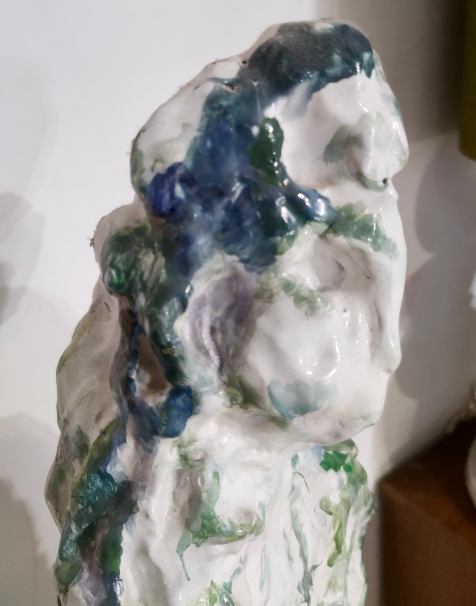 Loza esmaltada Mujer abstracta de Ernest Treccani, Italia en Excelente estado para la venta en Bresso, Lombardy