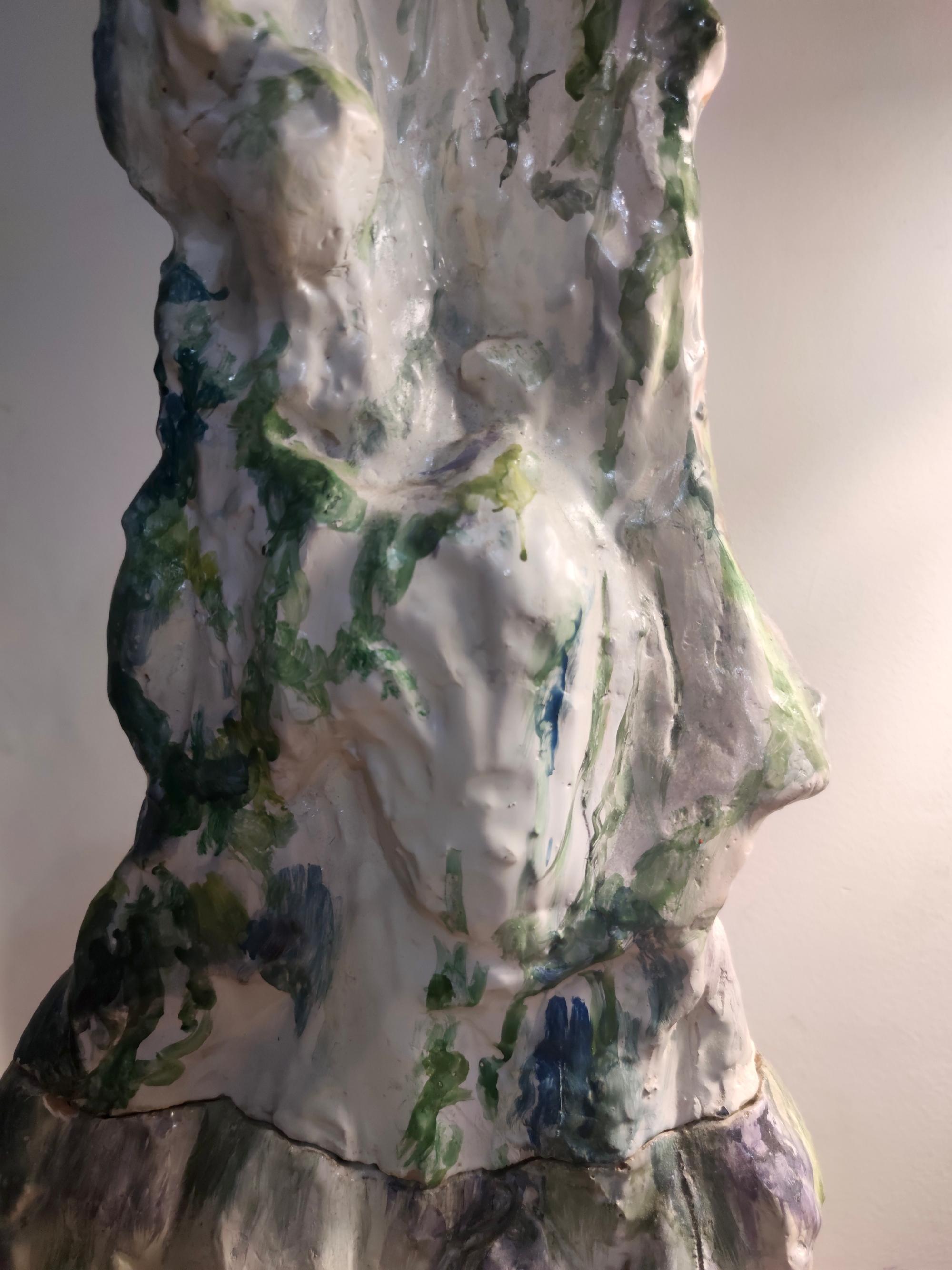 Wichtiges und elegantes Stück aus poliertem Steingut von Ernest Treccani, Italien (Ende des 20. Jahrhunderts) im Angebot