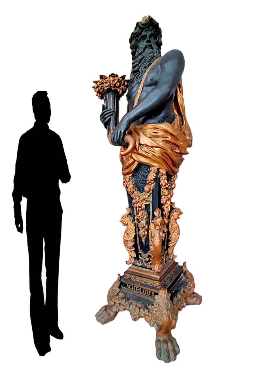 Importante et impressionnante paire de sculptures en bronze du XIXe siècle en vente 12