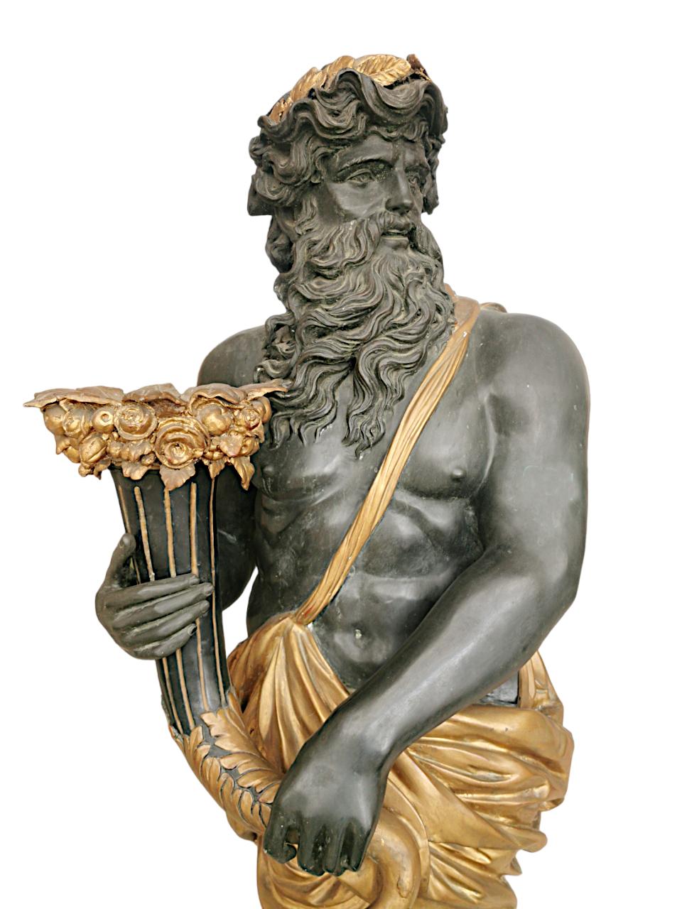 Importante et impressionnante paire de sculptures en bronze du XIXe siècle en vente 3