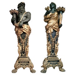 Important and Impressive Pair of 19th Century Bronze Sculptures