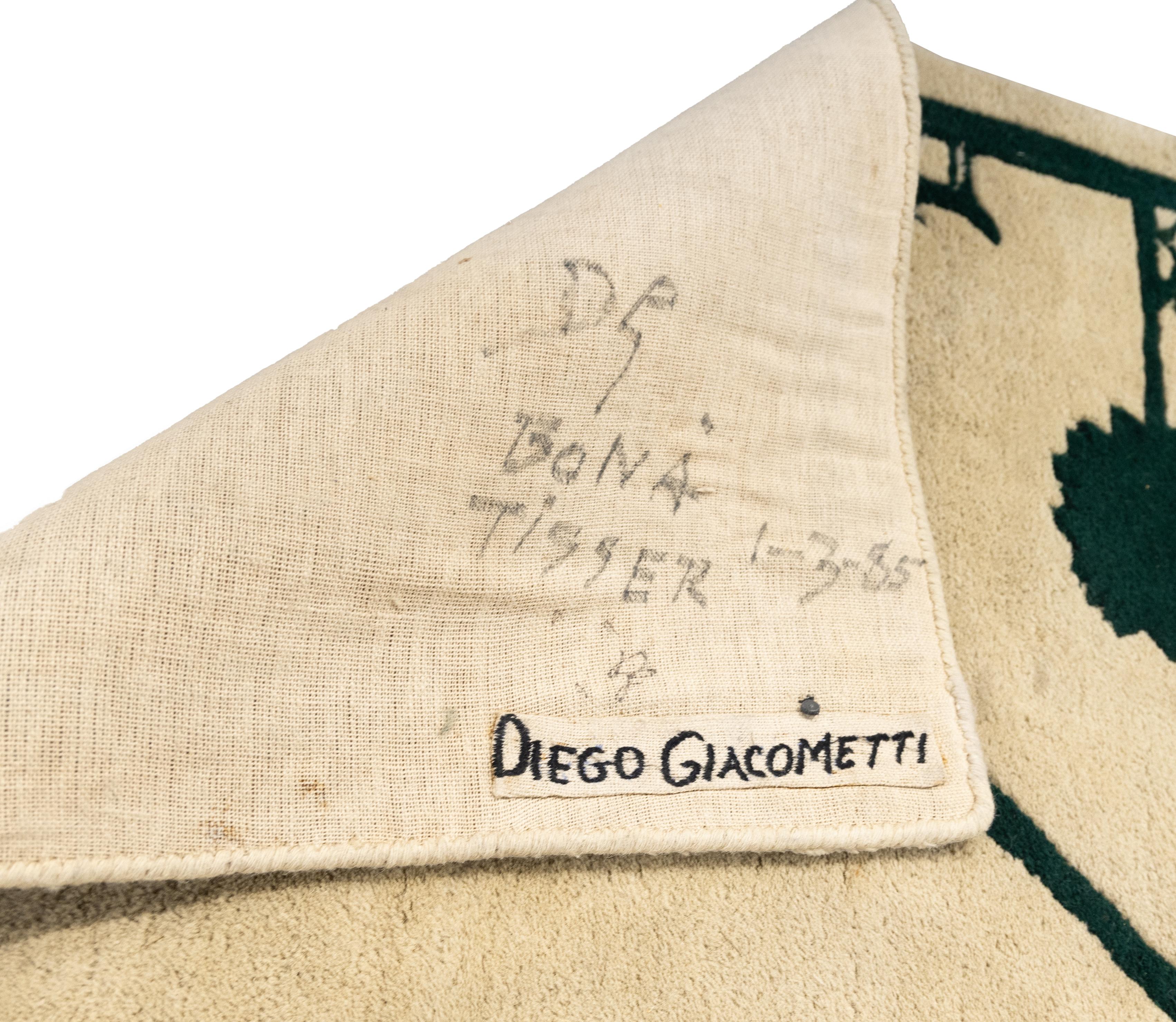 Moderno Importante e originale tappeto di Diego Giacometti stesso Epreuve d'atelier in vendita