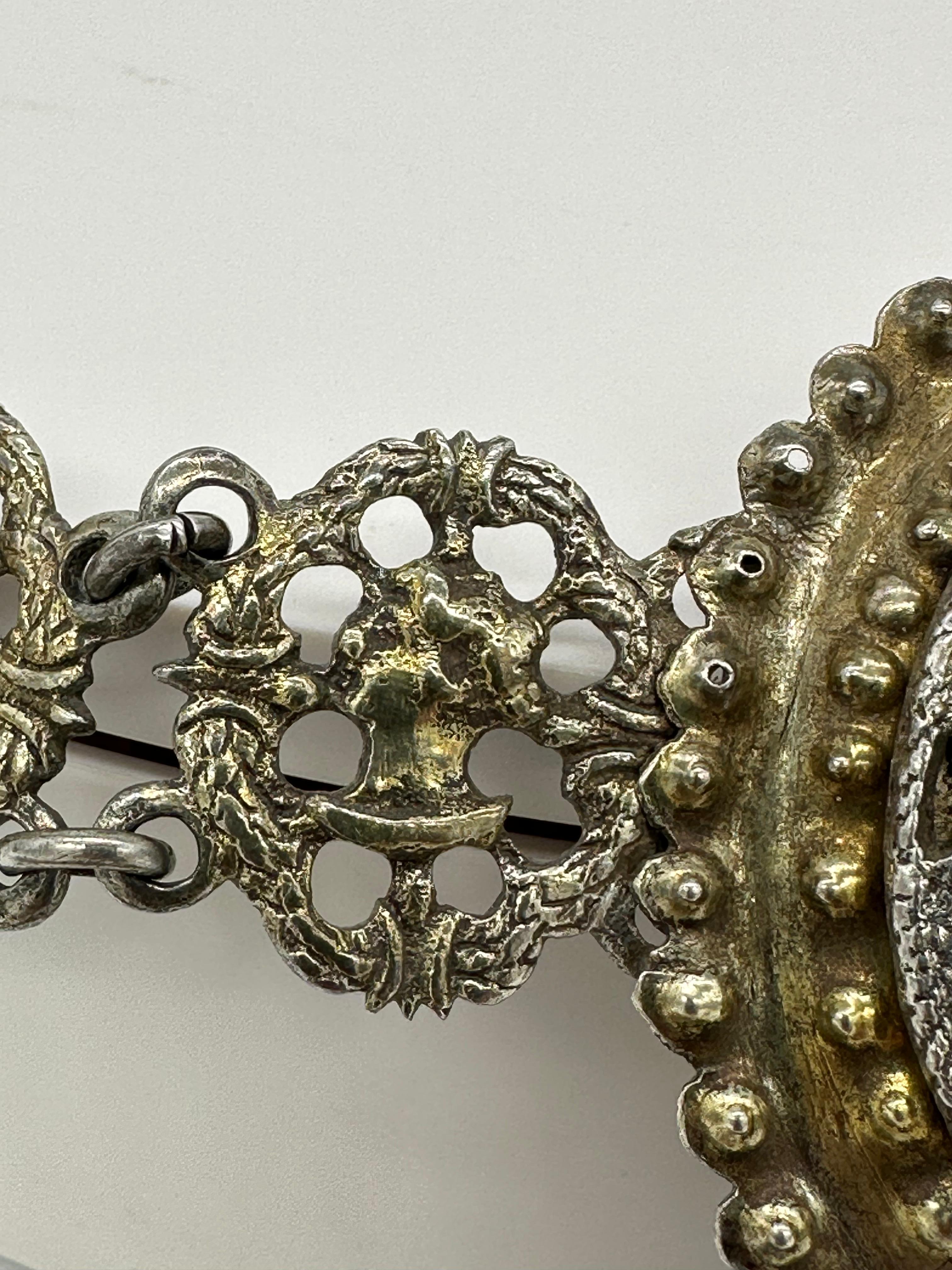 Allemand Importante et rare ceinture de mariage Sivlonot/séparation en argent juif, Francfort 1707-1723  en vente
