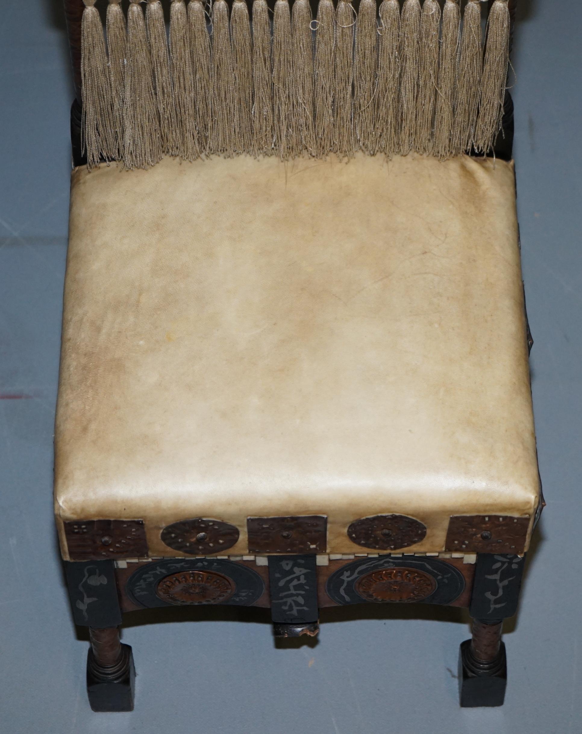 Hand-Crafted Important and Rare Original circa 1900 Carlo Bugatti Occasional Chair Ebonised