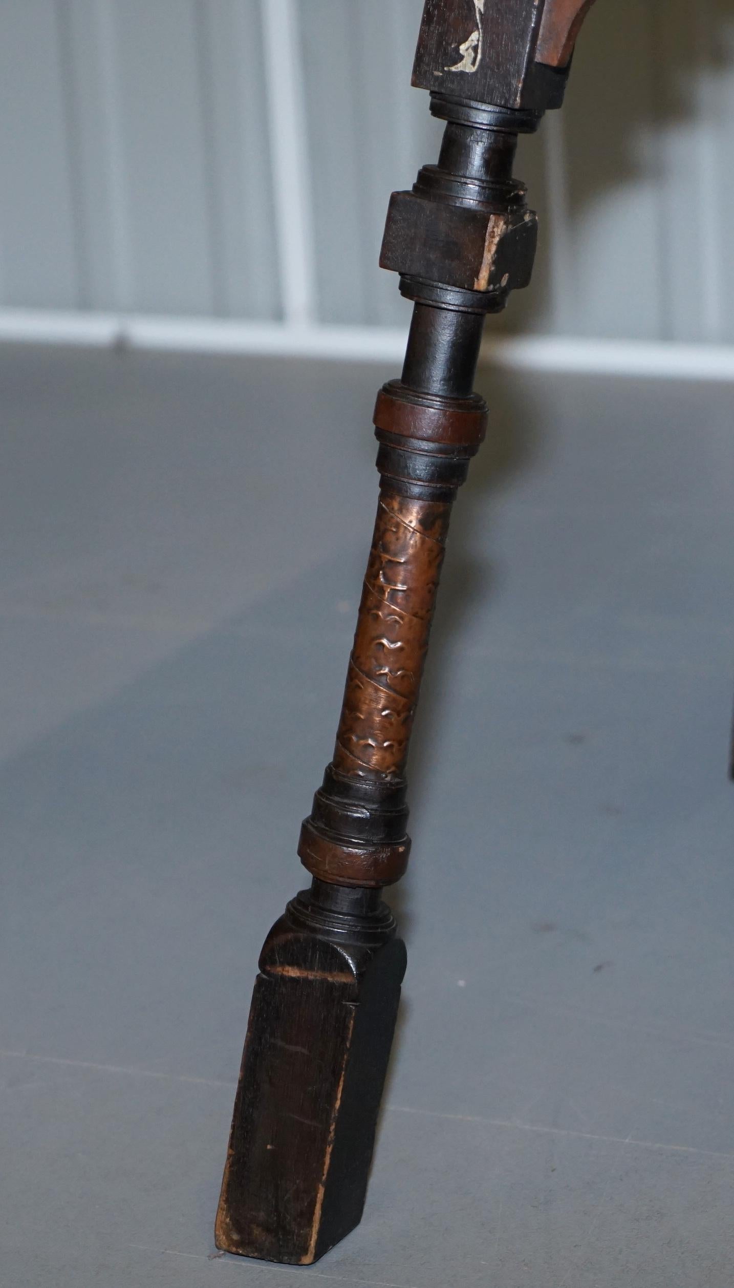 Important and Rare Original circa 1900 Carlo Bugatti Occasional Table Ebonized For Sale 4