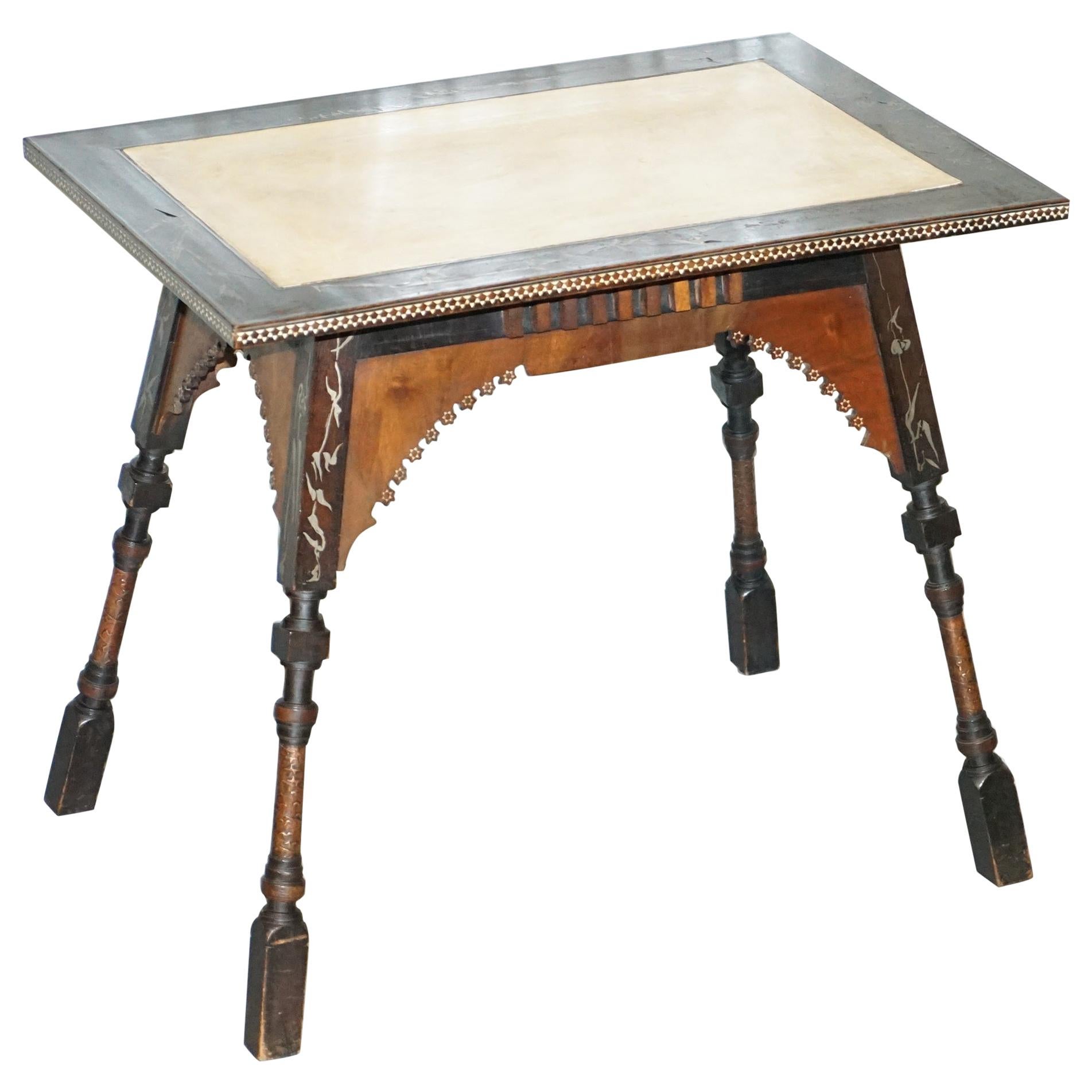 Important and Rare Original circa 1900 Carlo Bugatti Occasional Table Ebonized For Sale