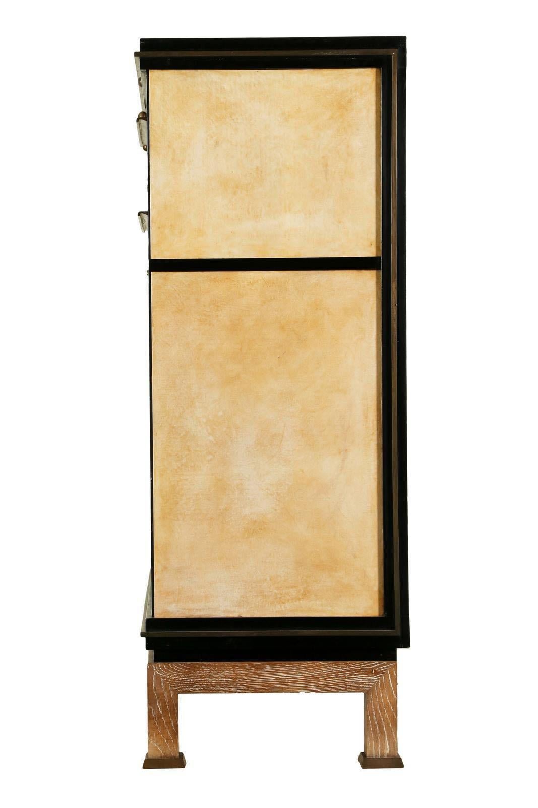 Important and Rare Red Goatskin with Ebonized Wood Credenza by Paul Dupre-Lafon 9