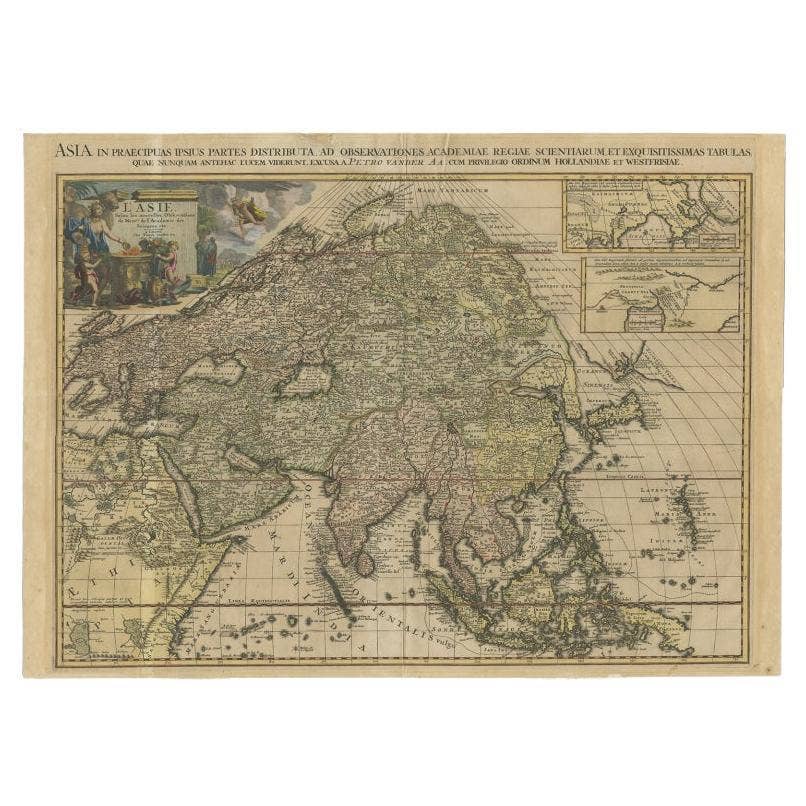 Important and Scarce Antique Map of Asia from Jesuit Sources, C.1713