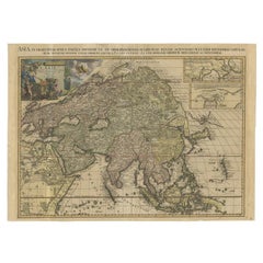 Importante et rare carte ancienne d'Asie provenant de sources jésuites, vers 1713