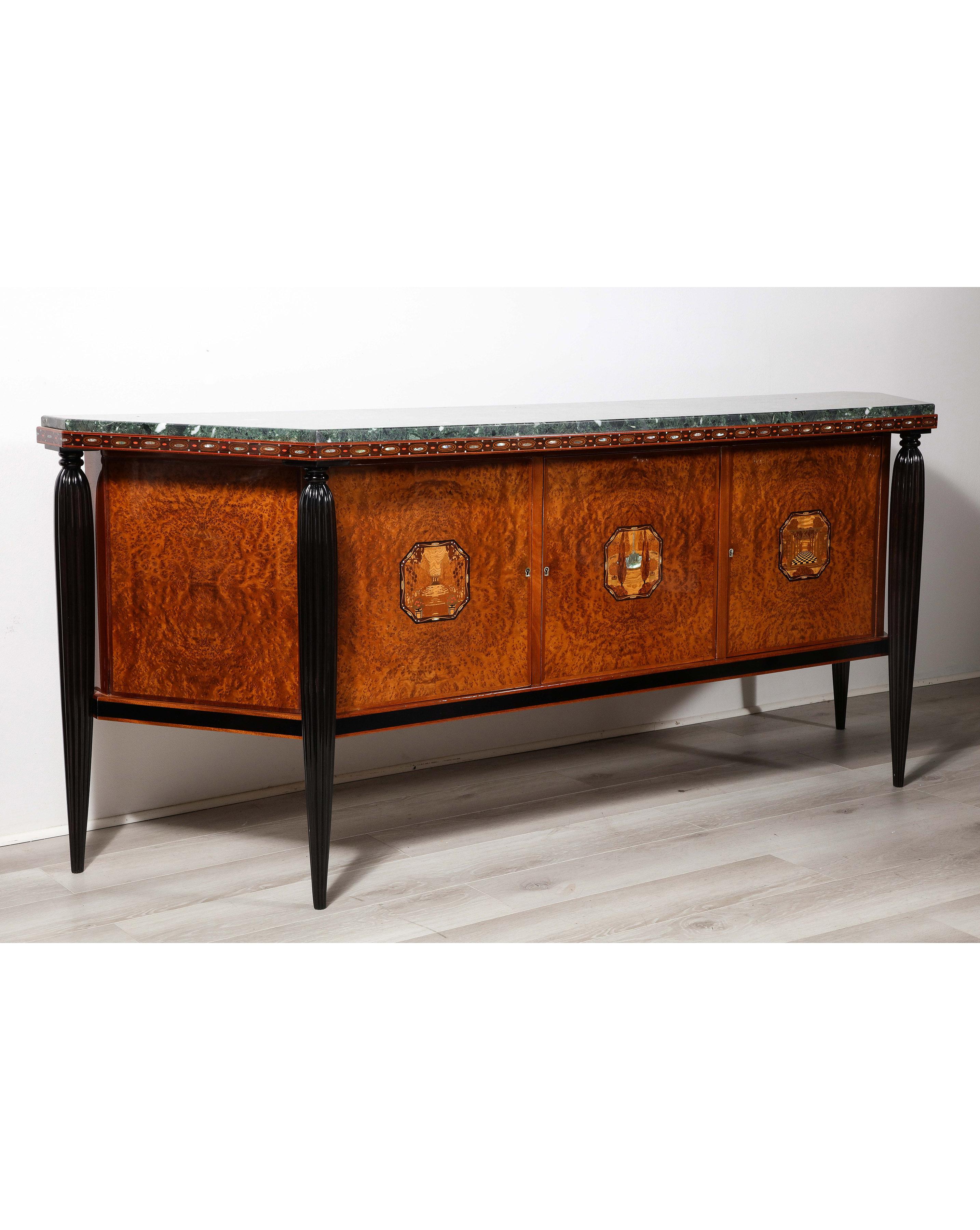 Important and Unique Art Deco Sideboard For Sale 7